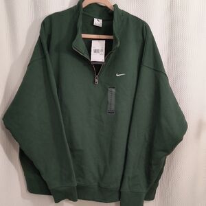 Nike Men's Forest Green Zip-Up Sweater New With Tags